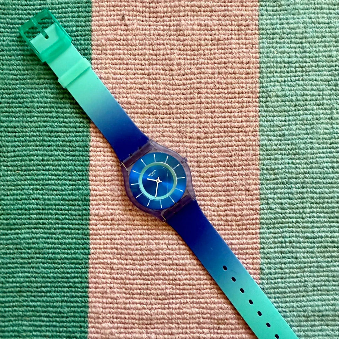 Swatch Jammy Grape Dream Blue Dial and Rubber Strap Unisex Watch | SS08I100