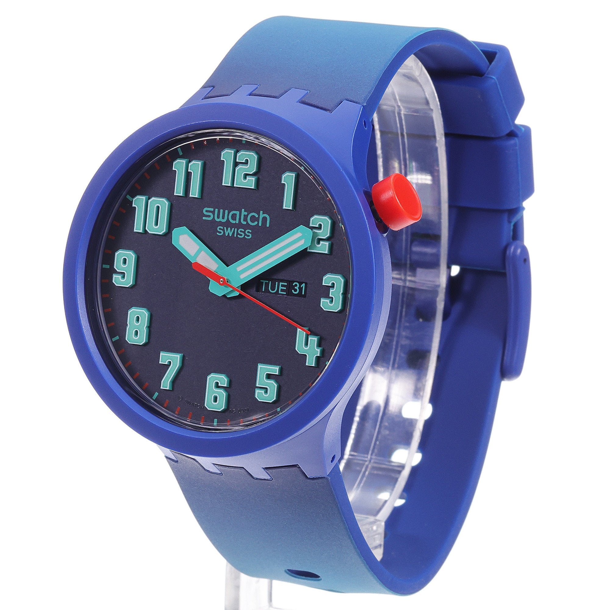 Swatch Essentially Bold with Blue Rubber Strap Unisex Watch | SB01N700