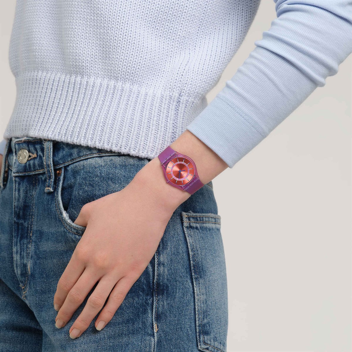 Swatch Sweet Strawberry Dream Skin Pink & Pink Rubber 34mm Women's Watch | SS08V108 | TIME Watches