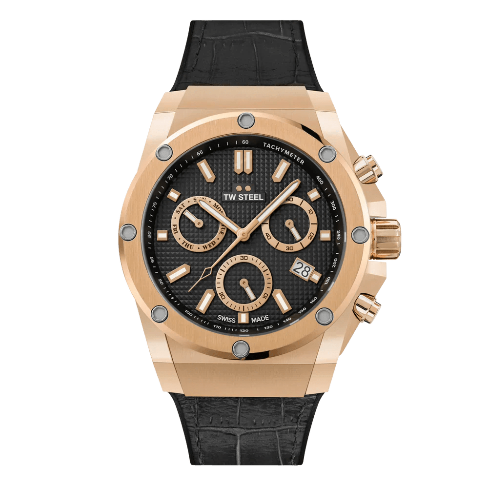 TW Steel Ace Genesis Black Dial and Black Leather Strap 44mm Limited Edition Men's Watch | ACE144 | TIME Watches