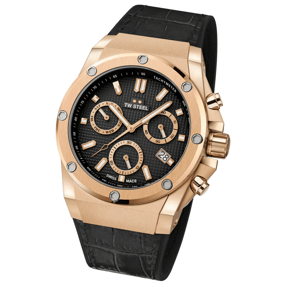 TW Steel Ace Genesis Black Dial and Black Leather Strap 44mm Limited Edition Men's Watch | ACE144 | TIME Watches