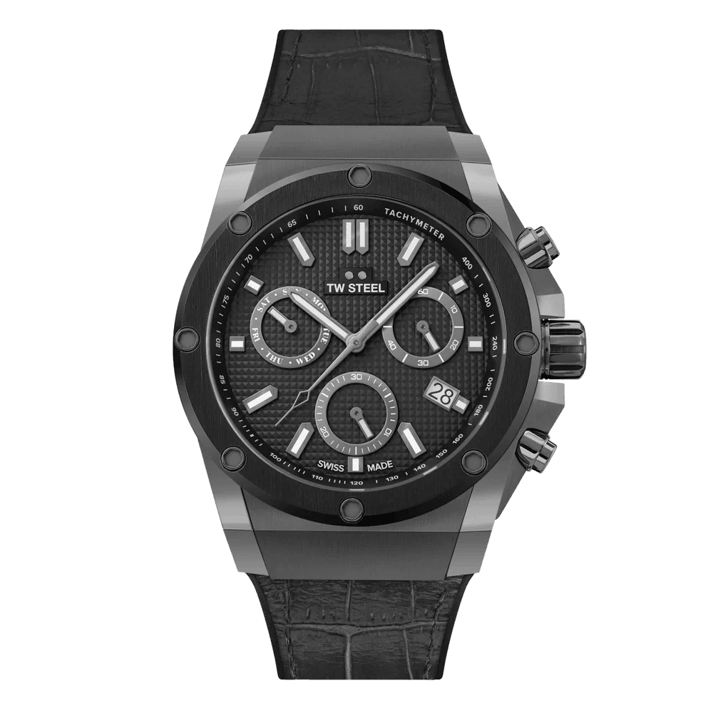 TW Steel Ace Genesis Black Dial and Black Leather Strap 44mm Limited Edition Men's Watch | ACE145 | TIME Watches