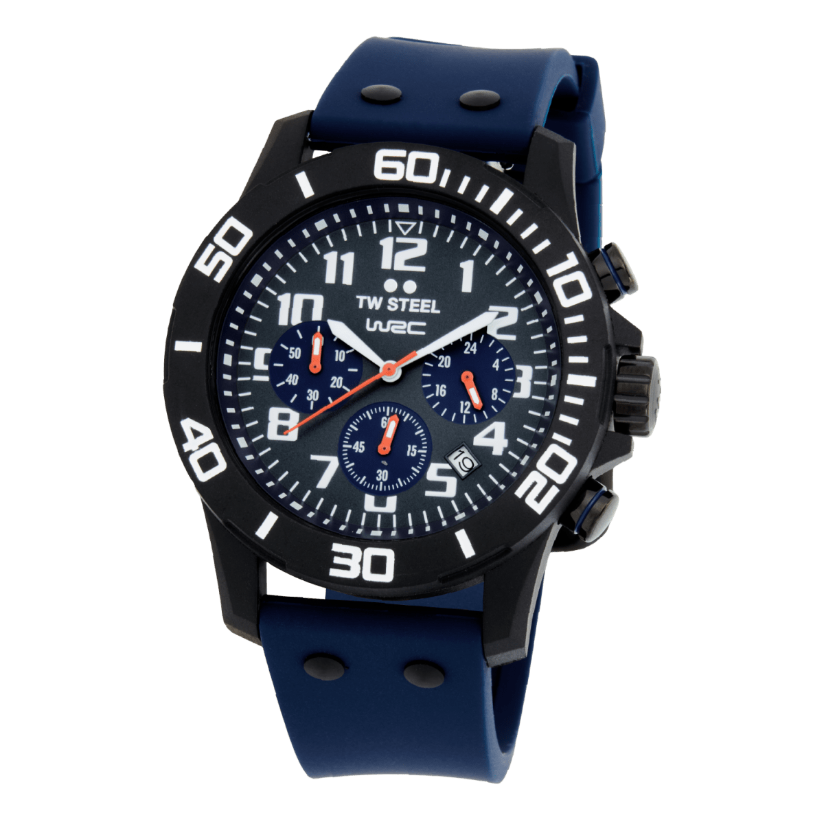 TW Steel Carbon Black Dial and Dark Blue Rubber Strap 44mm Men's Watch | CA5 | TIME Watches