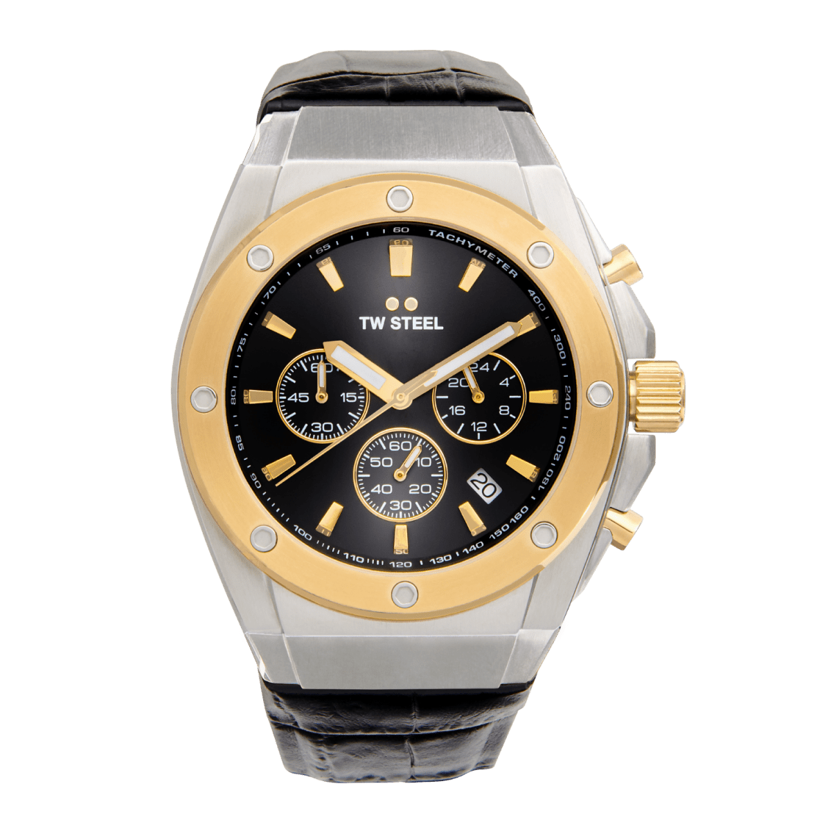 TW Steel Ceo Tech Black Dial and Black Leather Strap 44mm Limited Edition Men's Watch | CE4111 | TIME Watches
