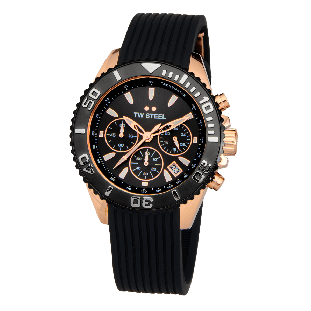 TW Steel Diver Vanceur Black Dial and Black Rubber Strap 42mm Men's Watch | VA3 | TIME Watches