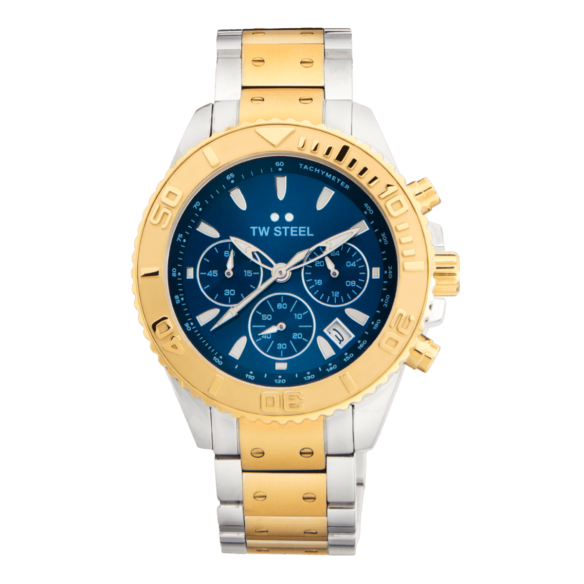 TW Steel Diver Vanceur Blue Dial and Yellow Steel Bracelet Strap 42mm Men's Watch | VA8 | TIME Watches