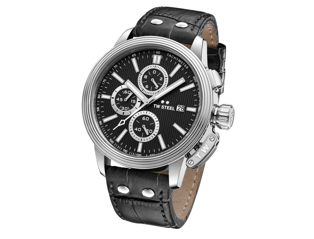 TW Steel E - commerce Black Dial and Black Leather Strap 48mm Men's Watch | CE7002 | TIME Watches
