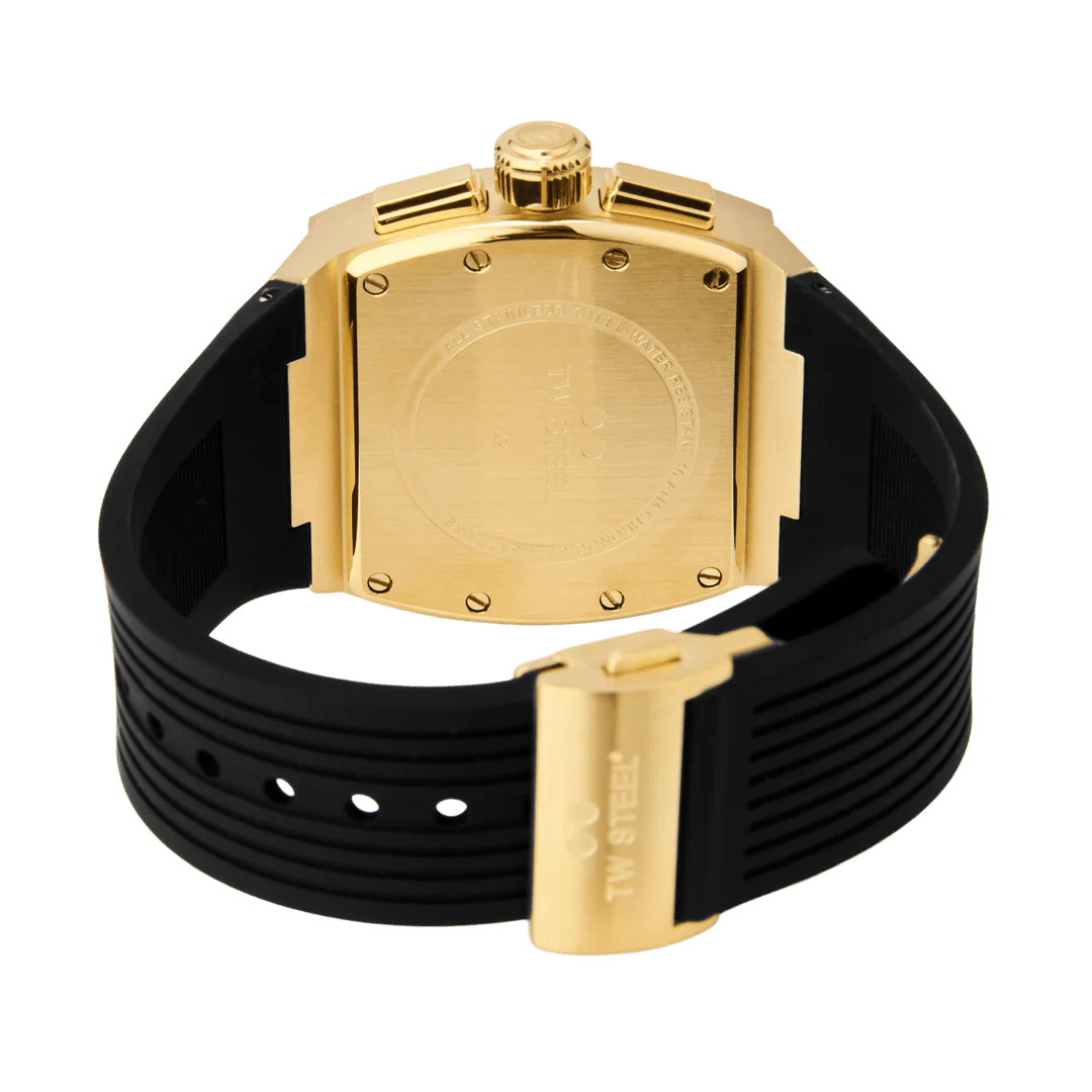 TW Steel Tonneau Black Dial and Black Rubber Strap 42mm Men's Watch | TO2 | TIME Watches