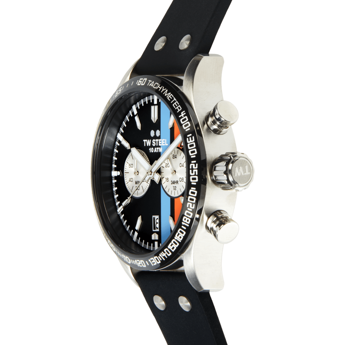 TW Steel Volante Black Dial and Black Rubber Strap 45mm Men's Watch | VS123 | TIME Watches