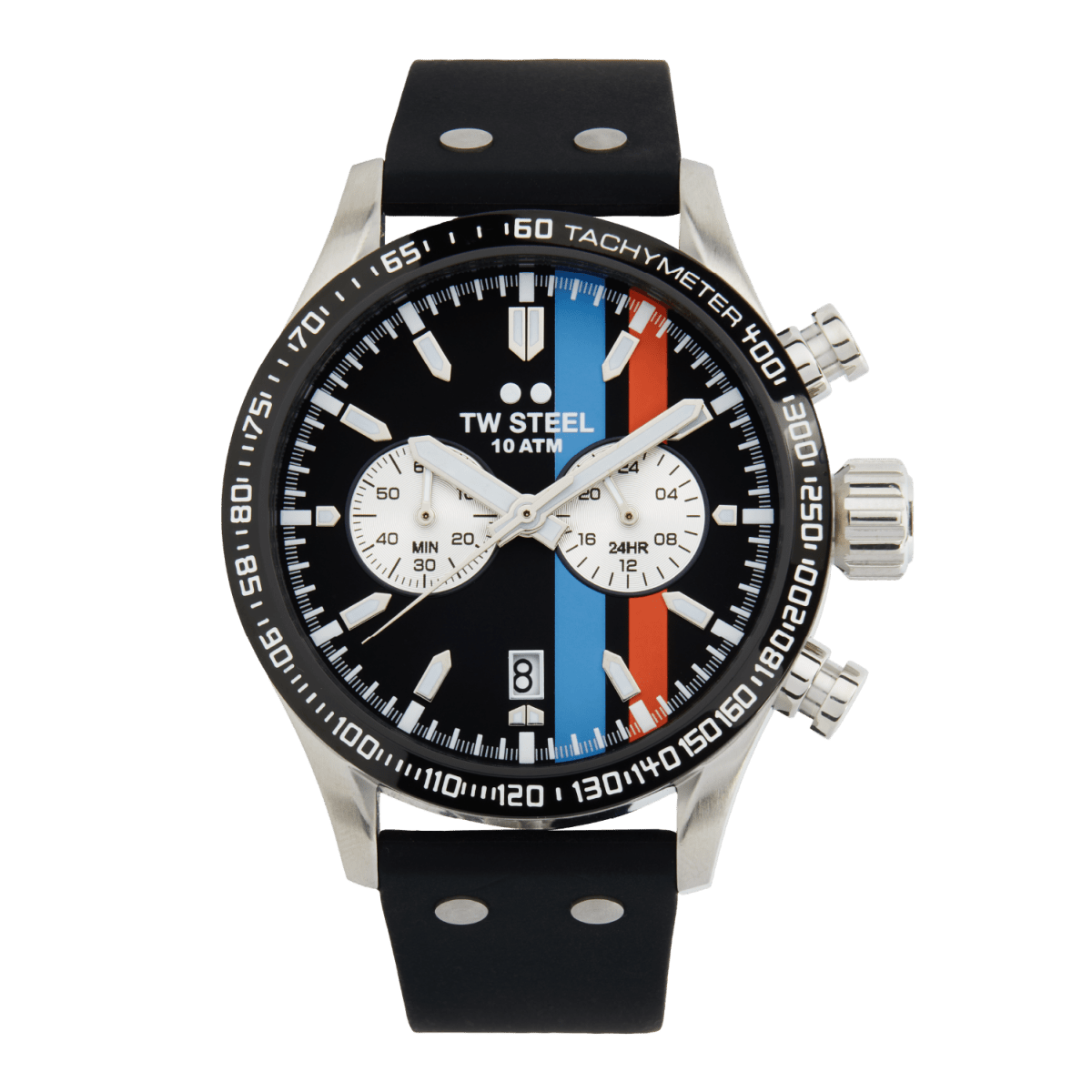 TW Steel Volante Black Dial and Black Rubber Strap 45mm Men's Watch | VS123 | TIME Watches
