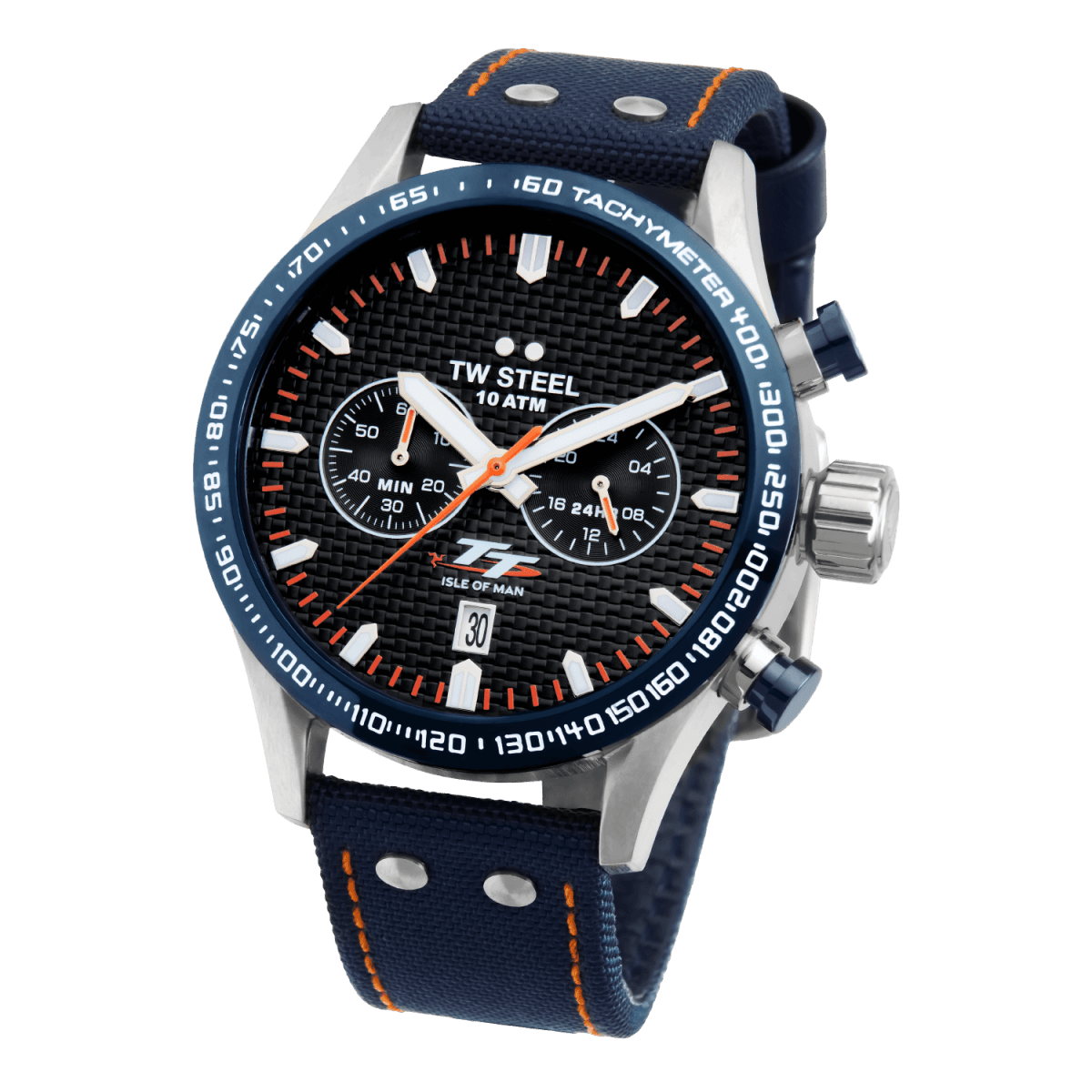 TW Steel Volante Black Dial and Blue Leather Strap 45mm Limited Edition Men's Watch | VS128 | TIME Watches