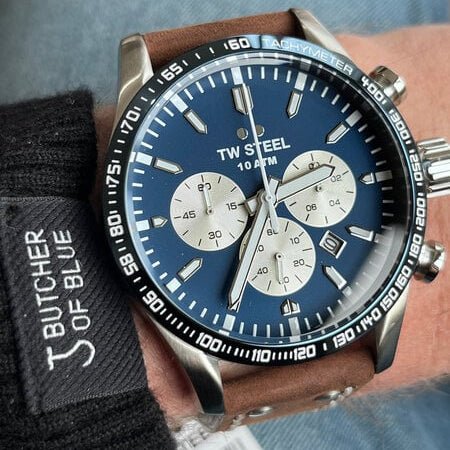 TW Steel Volante Black Dial and Brown Leather Strap 48mm Men's Watch | VS120 | TIME Watches