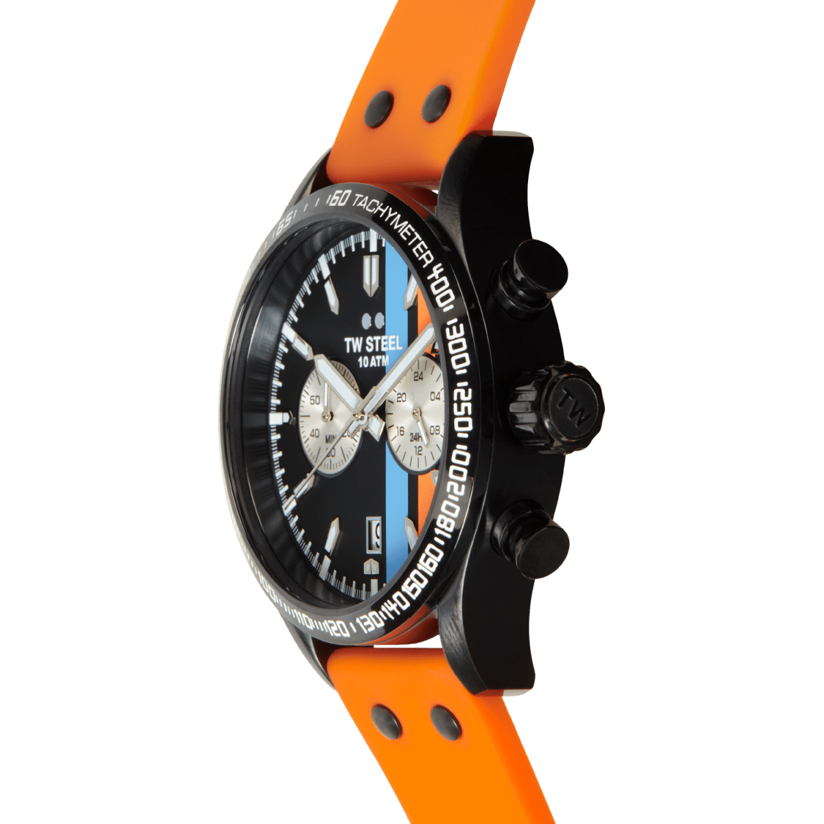 TW Steel Volante Black Dial and Orange Rubber Strap 45mm Men's Watch | VS124 | TIME Watches