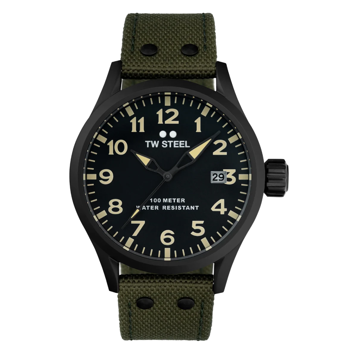 TW Steel Volante Dark Grey Dial and Dark Green Leather Strap 45mm Men's Watch | VS102 | TIME Watches