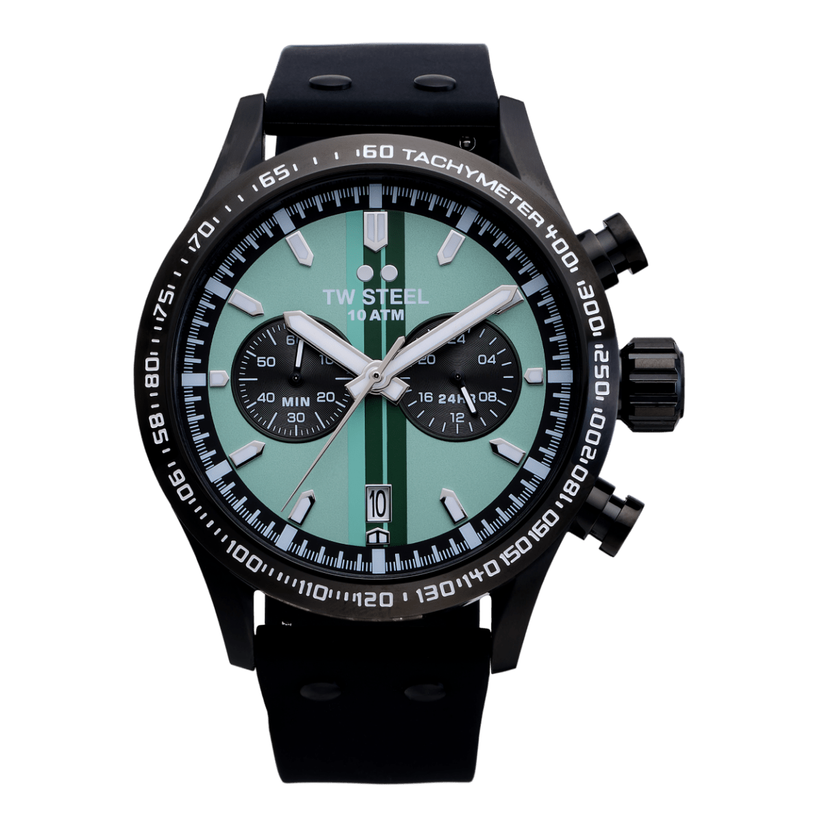 TW Steel Volante Green Dial and Black Rubber Strap 45mm Men's Watch | VS134 | TIME Watches