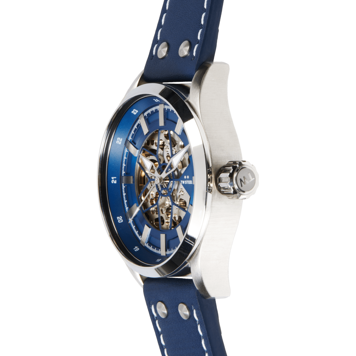 TW Steel Volante Silver Dial and Blue Leather Strap 45mm Men's Watch | VS132 | TIME Watches