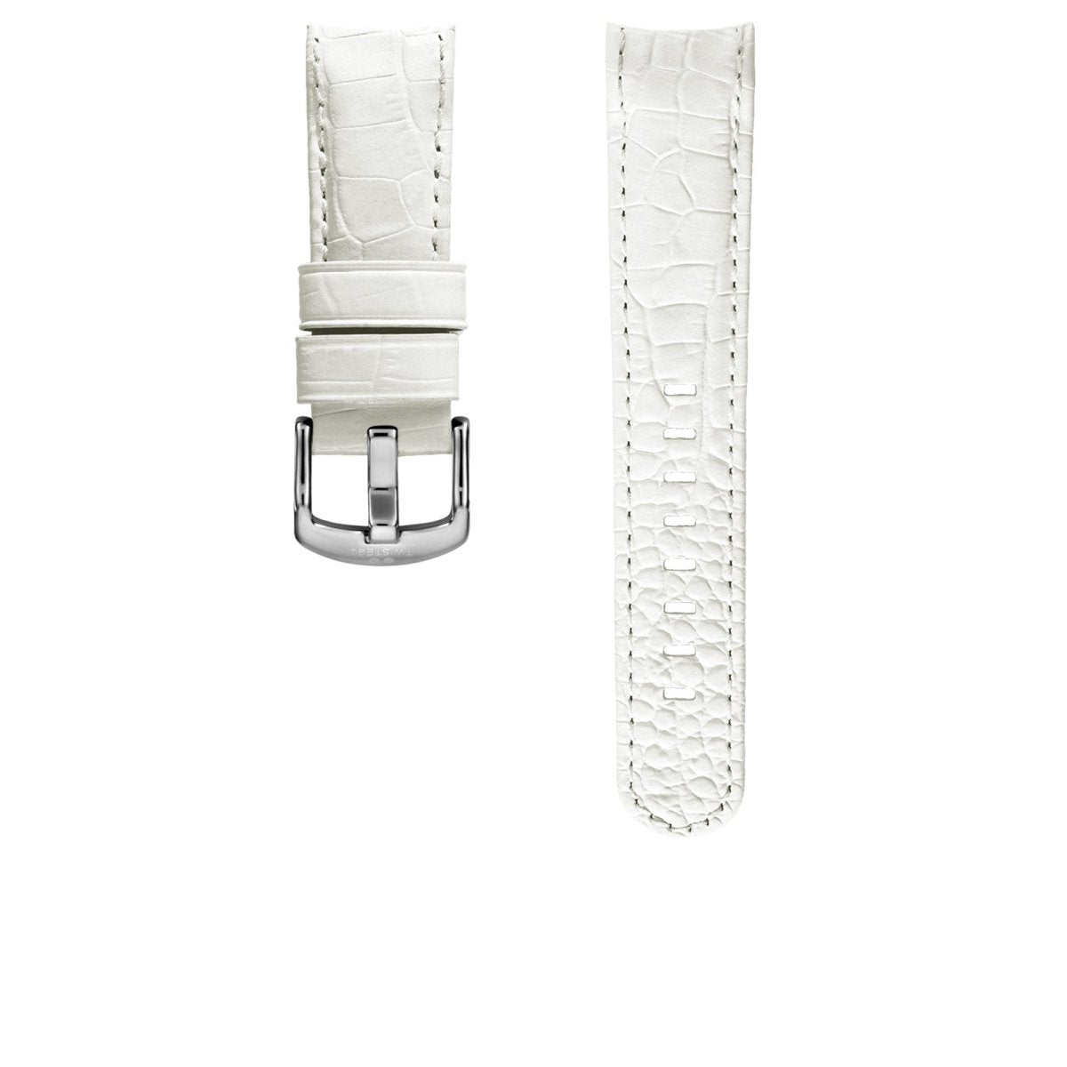 TW Steel White Leather Alligator Print Strap | Fits 45mm Case | 22mm Lug Width | TWB118 | TIME Watches