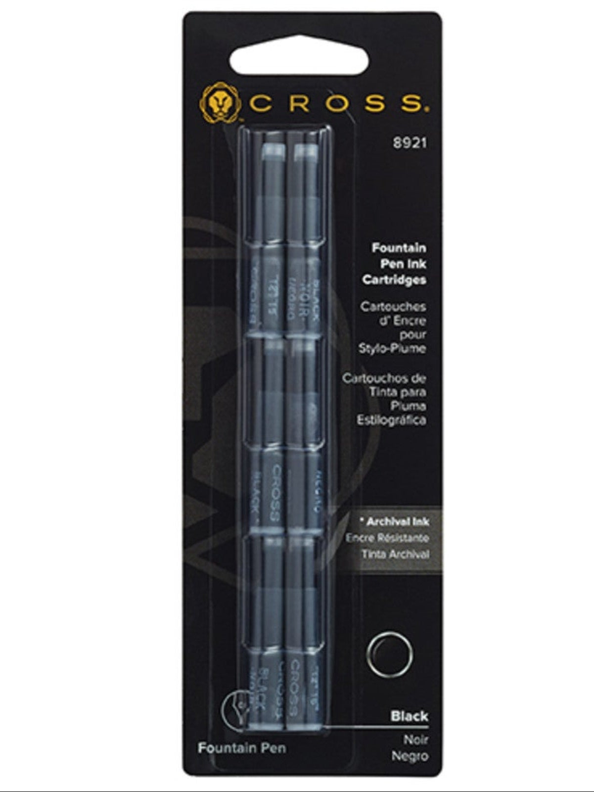 Fountain Pen Ink Cartridge - Black (6 per card)