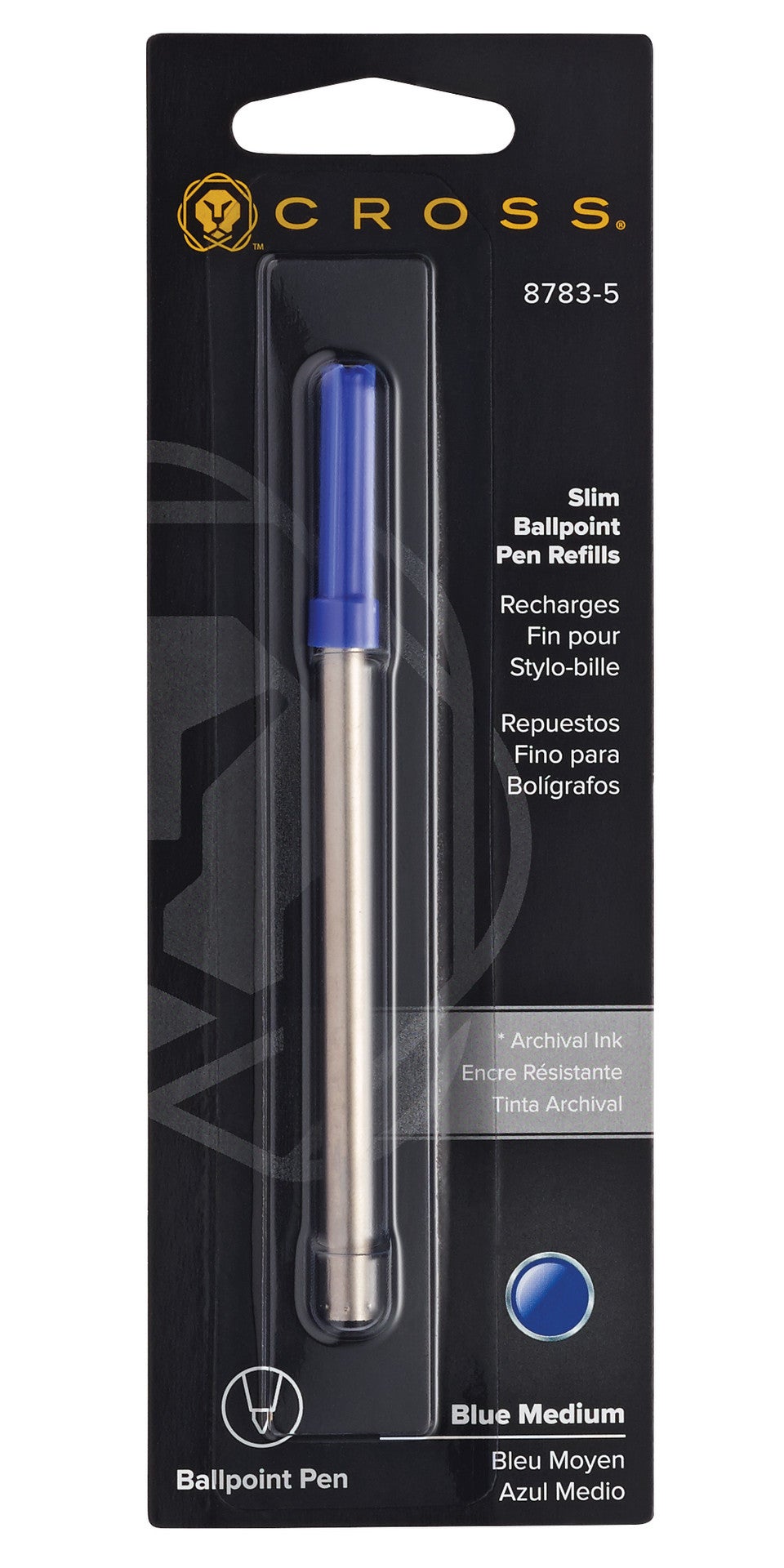 CROSS Slim Ballpoint Pen Refill - Blue - Single Pack | 8783-5