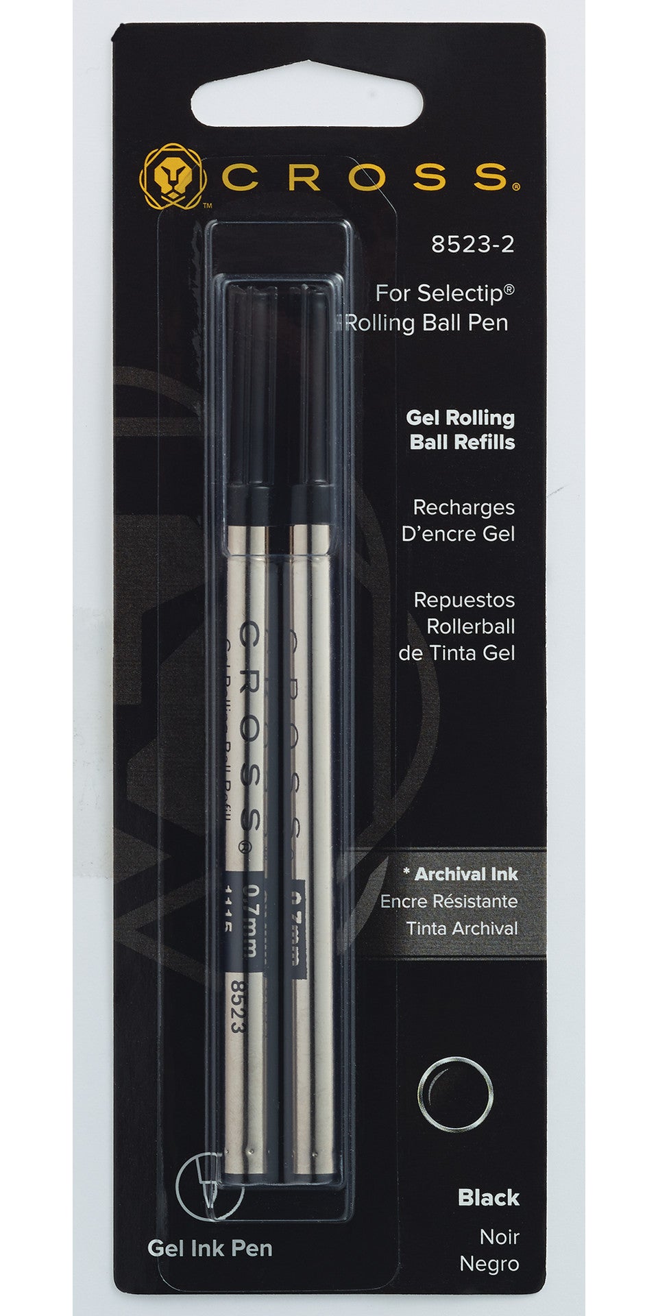CROSS Selectip Gel Rollerball Pen Refill - Black - Medium - Dual Pack | 8523-2