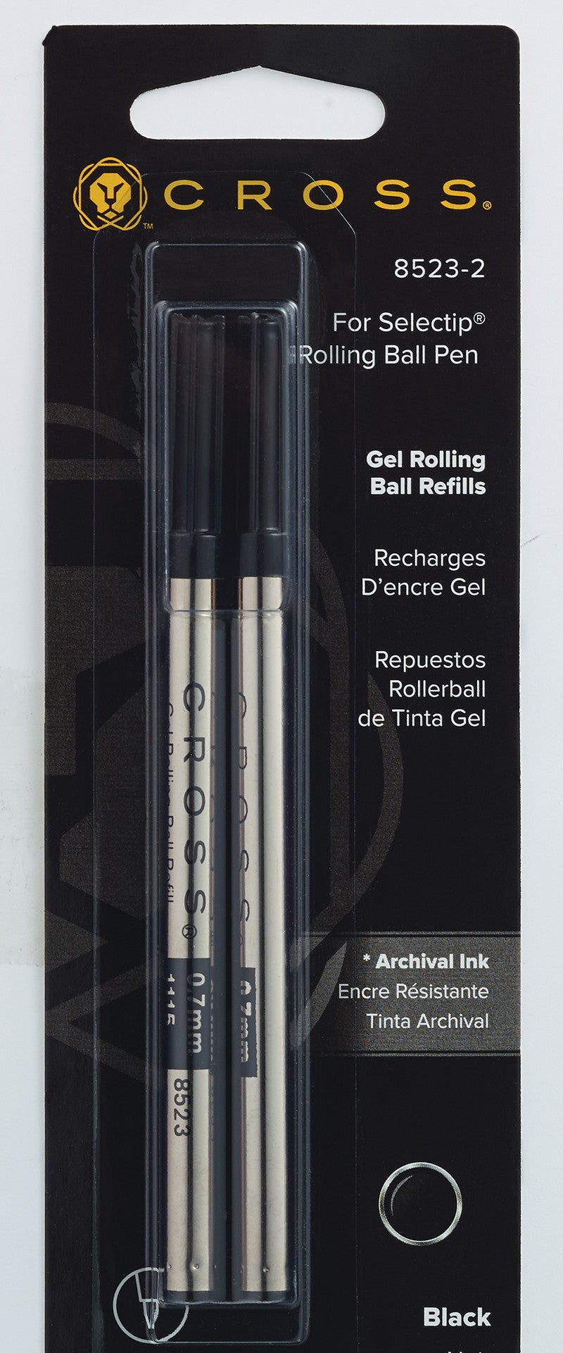 CROSS Selectip Gel Rollerball Pen Refill - Black - Medium - Dual Pack | 8523-2