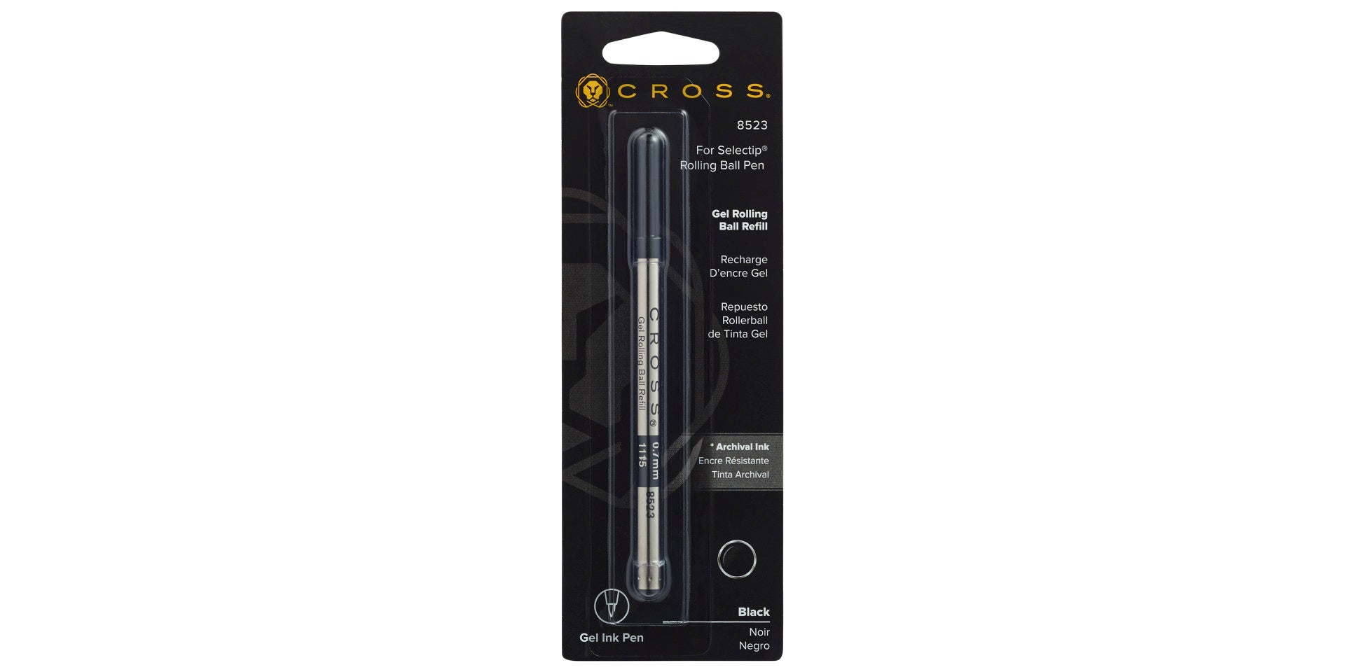 CROSS Selectip Gel Rollerball Pen Refill - Black – Medium - Single Pack | 8523