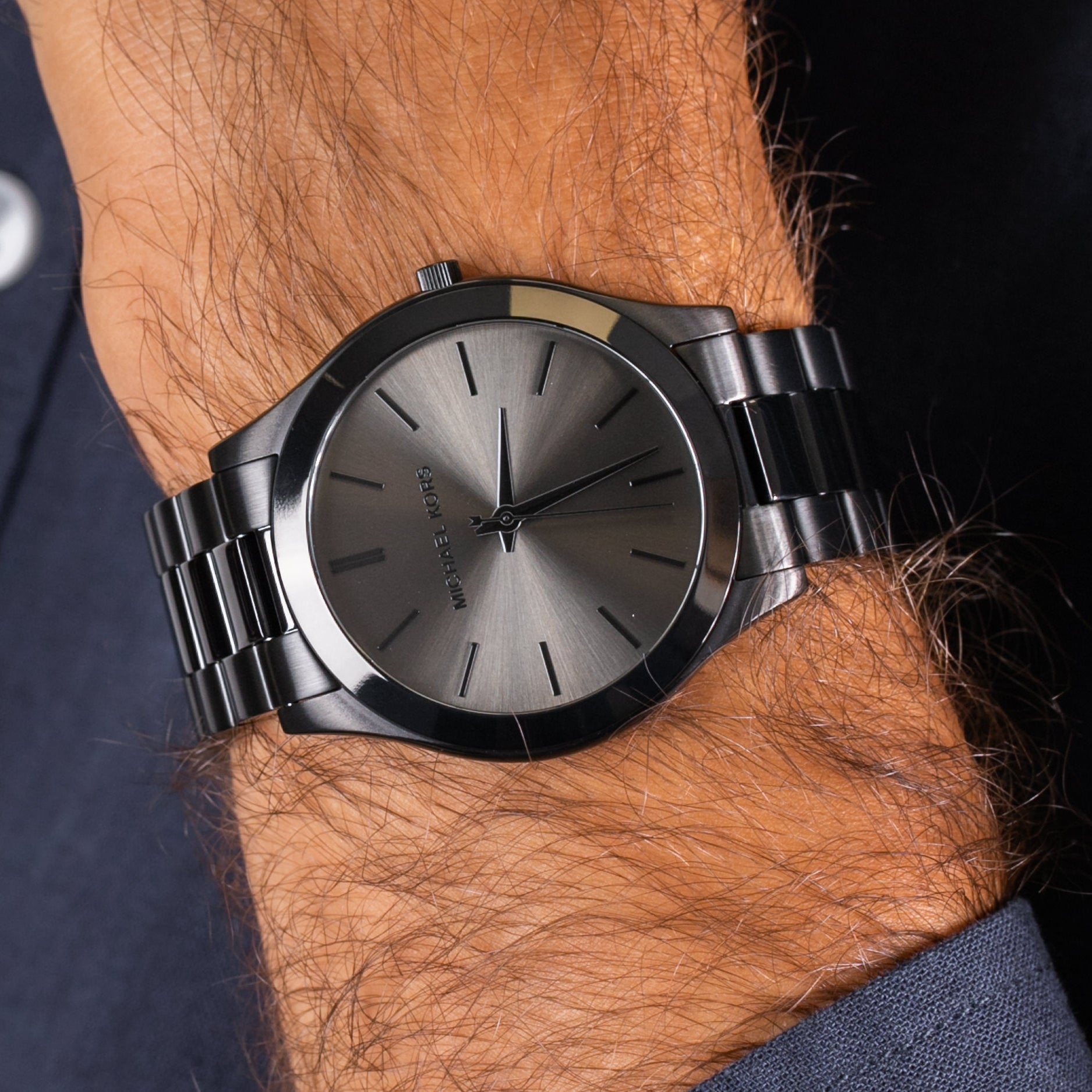 Michael Kors Slim Runway Black Round Stainless Steel Men's Watch | MK8507