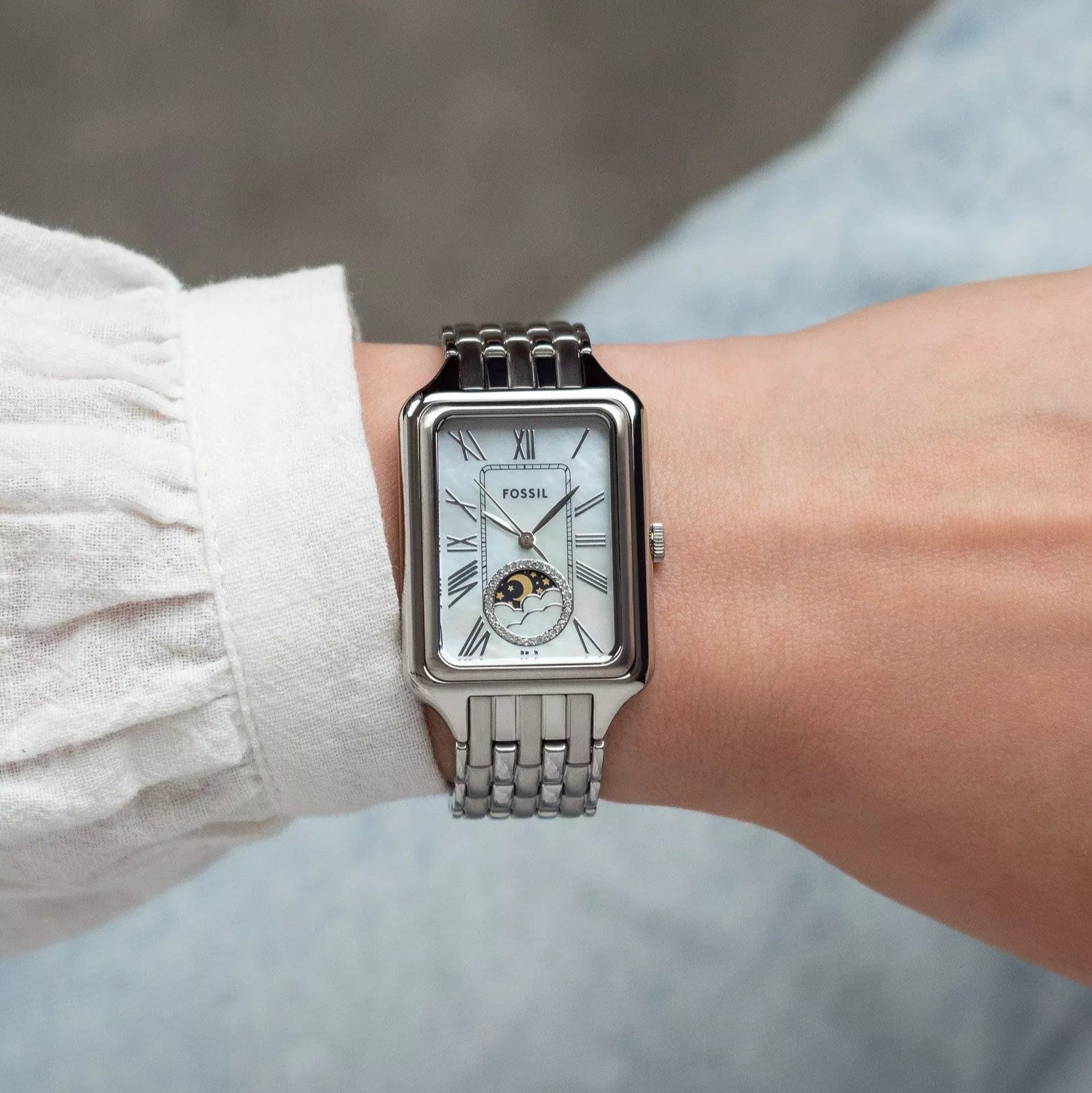 Fossil Raquel Sun Moon Multifunction Stainless Steel Women's Dress Watch | ES5400