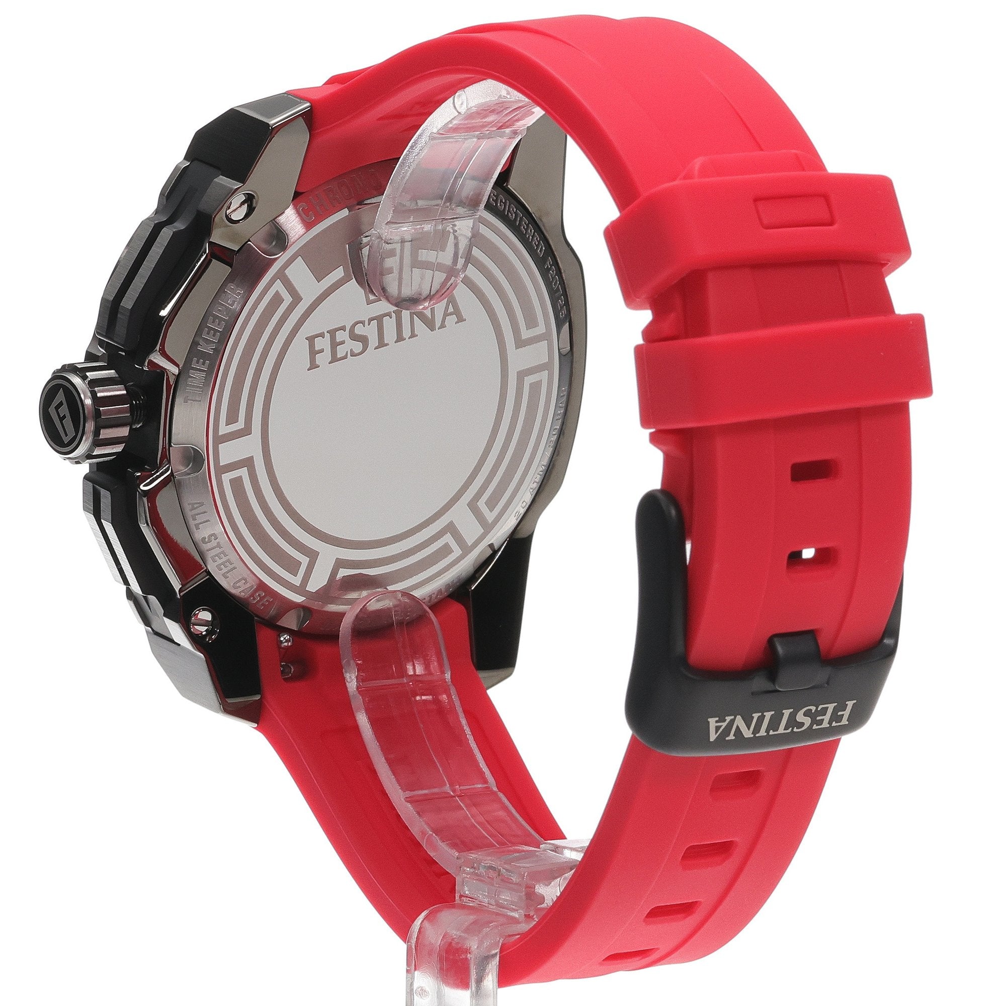 Festina Chrono Bike Quartz Chronograph Black Red Rubber Men's Watch | F20725/5