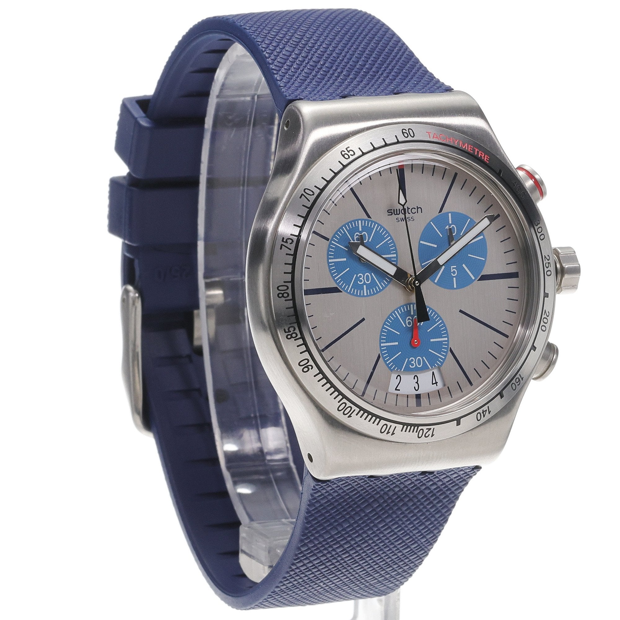 Swatch Blau Me On Silver Chronograph Men's Watch | YVS435