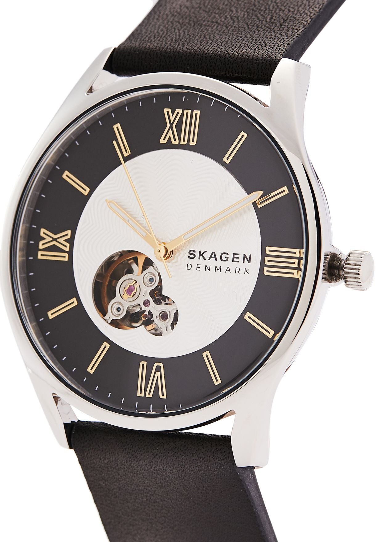 Skagen Holst Automatic Black Leather Watch - SKW6710 | Time Watch Specialists
