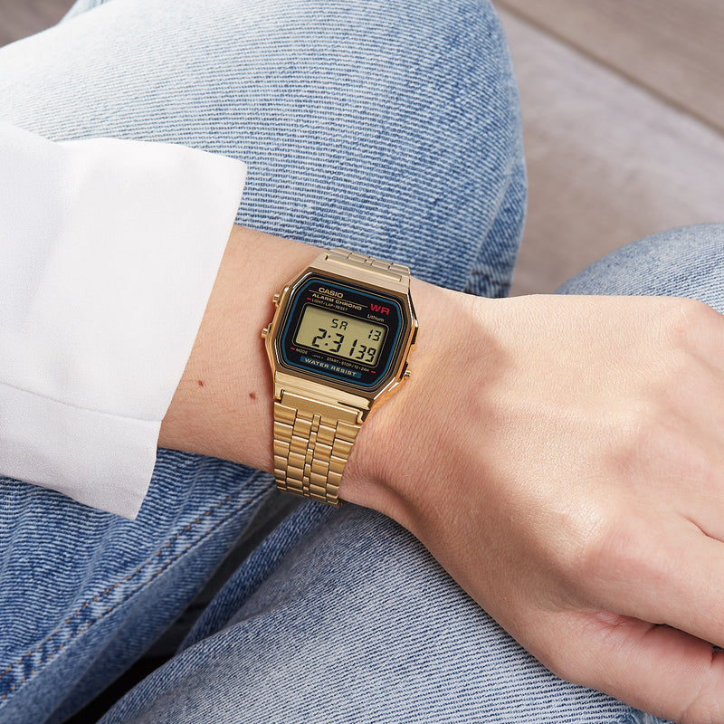 CASIO Digital Vintage Gold Stainless Steel Unisex Watch | A159WGEA-1DF