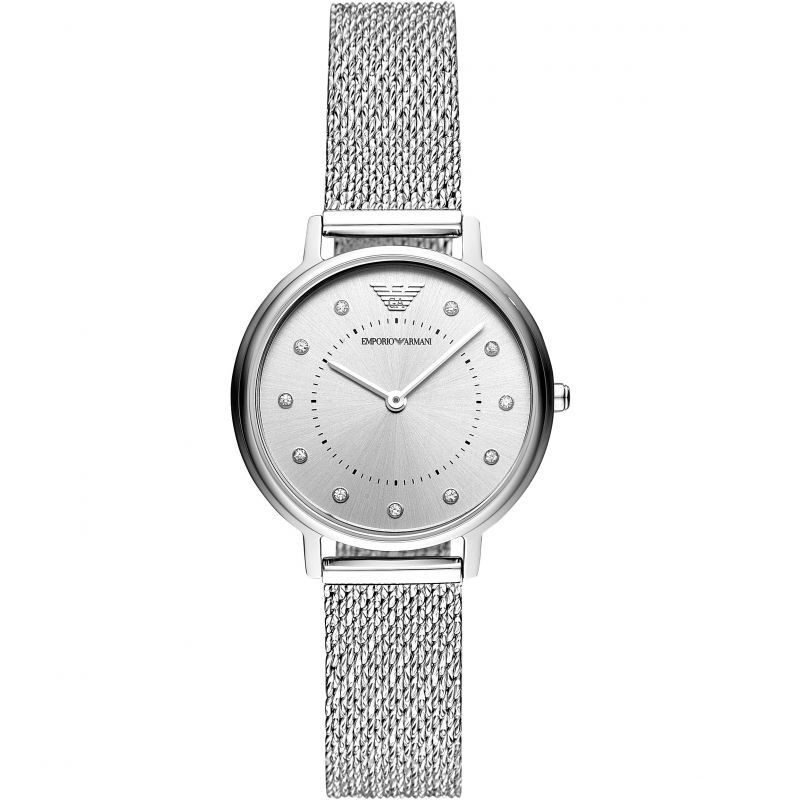 Armani Kappa Silver Round Stainless Steel Women's Watch | AR11128 | Time Watch Specialists
