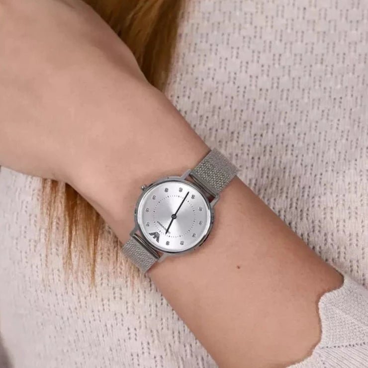 Armani Kappa Silver Round Stainless Steel Women's Watch | AR11128 | Time Watch Specialists