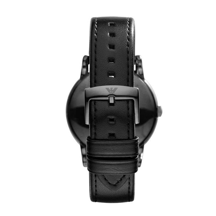 Armani Luigi Black Round Leather Men's Watch | AR1732 | Time Watch Specialists