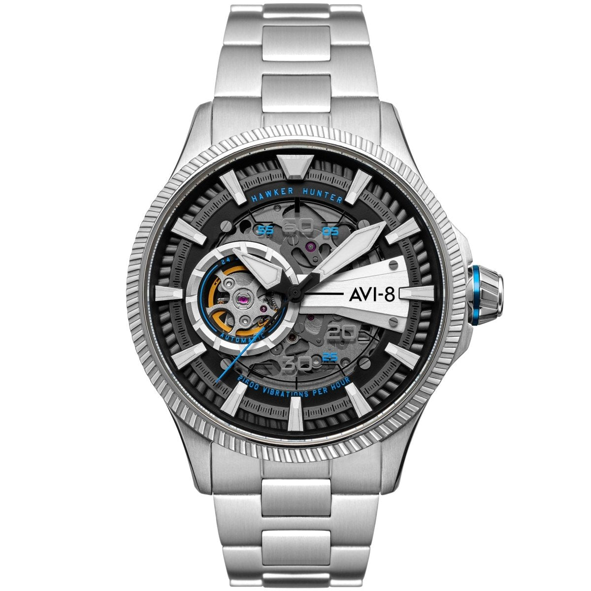 AVI - 8 Hawker Hunter Avon Automatic Blue Diamonds Stainless Steel Men's Watch | AV - 4078 - 22 | TIME Watches