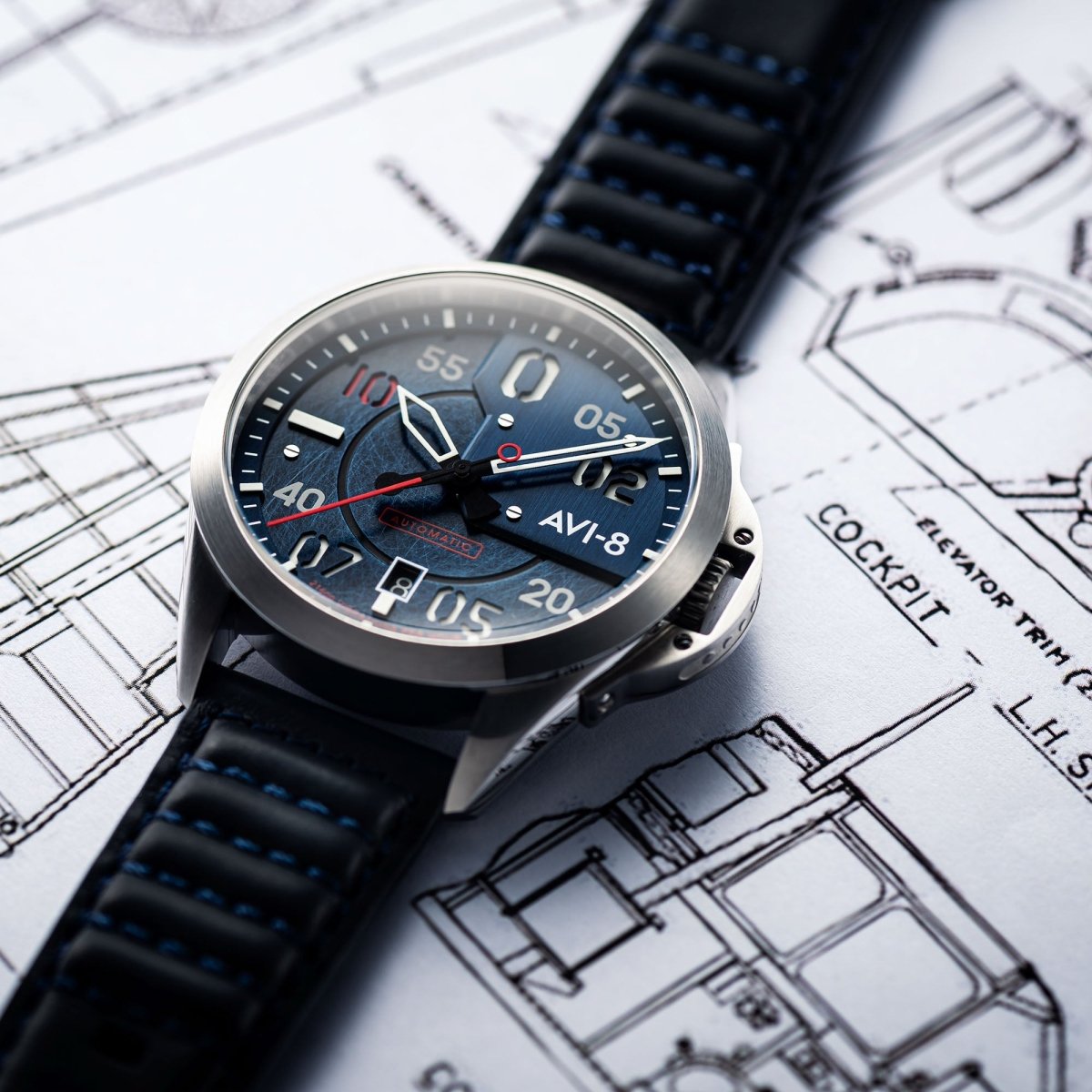 AVI - 8 P - 51 Mustang Hitchcock Automatic Cooperstown Men's Watch | AV - 4086 - 02 | TIME Watches