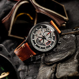 AVI-8 Scarlet Black Brown Hawker Hunter Chronograph Men's Watch | AV-4064-03 | Time Watch Specialists