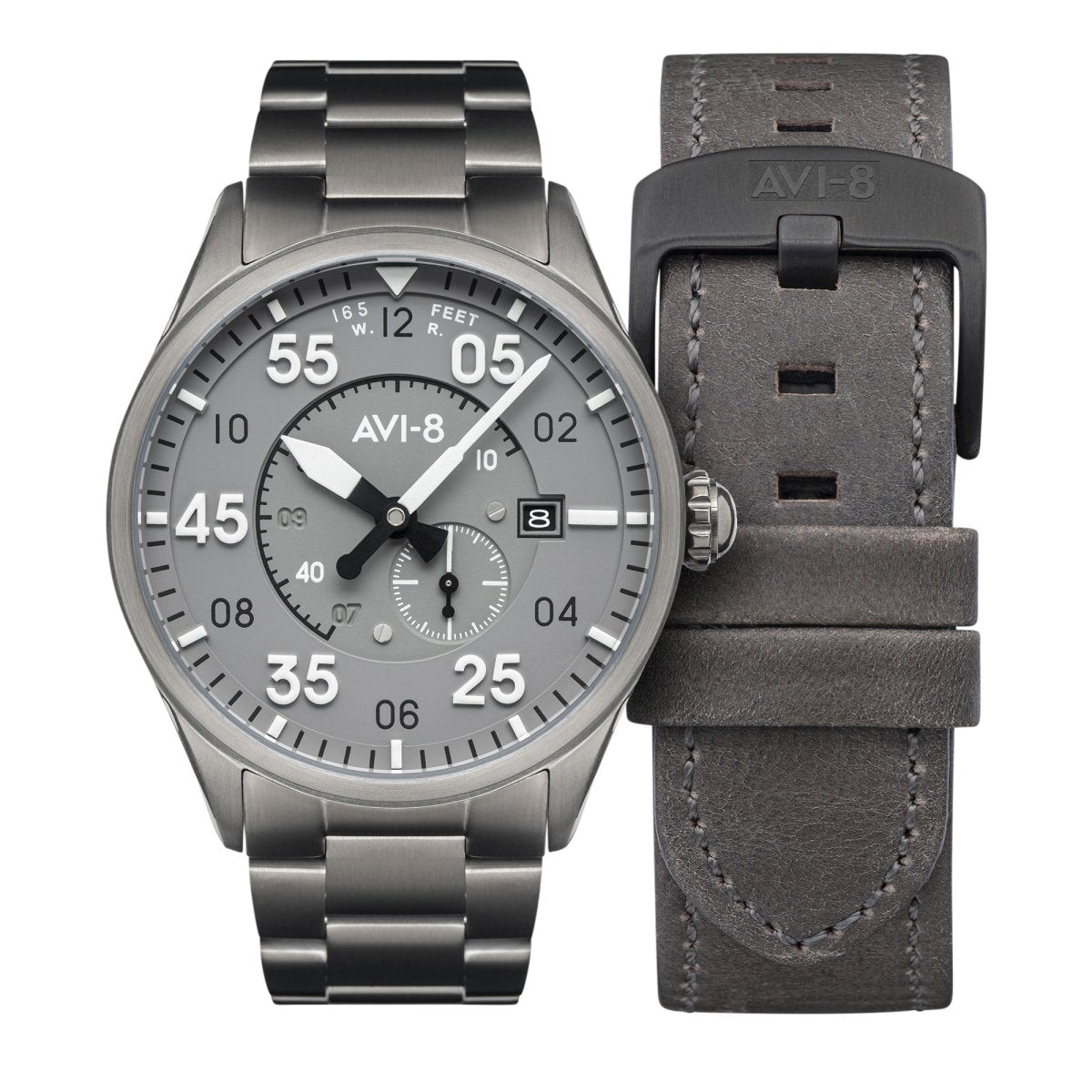 AVI - 8 Spitfire Type 300 Automatic Gunmetal Grey Men's Watch | AV - 4073 - 44 | TIME Watches