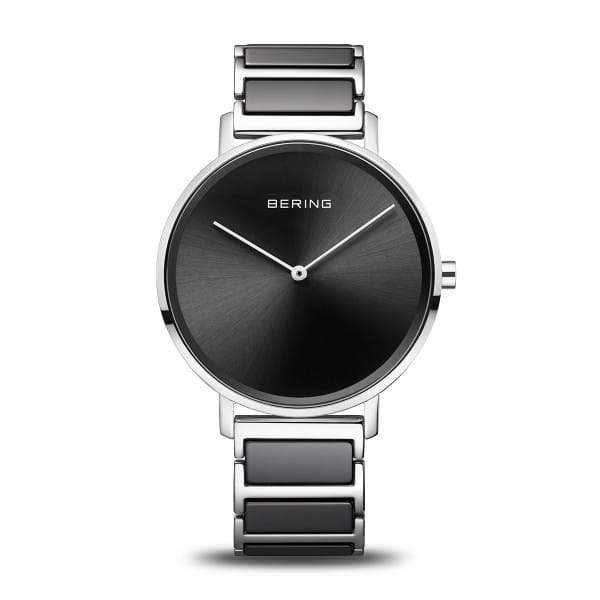 BERING Ceramic Silver Dial Polished Silver Stainless Steel Bracelet 39mm Women's Watch | 18539 - 742 | TIME Watches