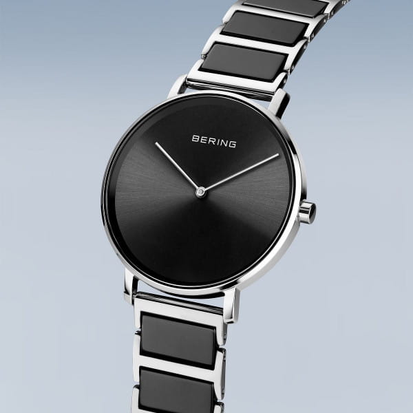 BERING Ceramic Silver Dial Polished Silver Stainless Steel Bracelet 39mm Women's Watch | 18539 - 742 | TIME Watches
