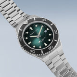 Bering Classic Green Dial Silver Stainless Steel Strap Men Watch | 18940-708 | Time Watch Specialists