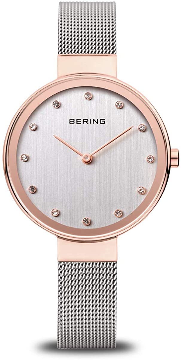 BERING Classic Silver Dial Silver Mesh 34mm Women's Watch | 12034 - 064 | TIME Watches