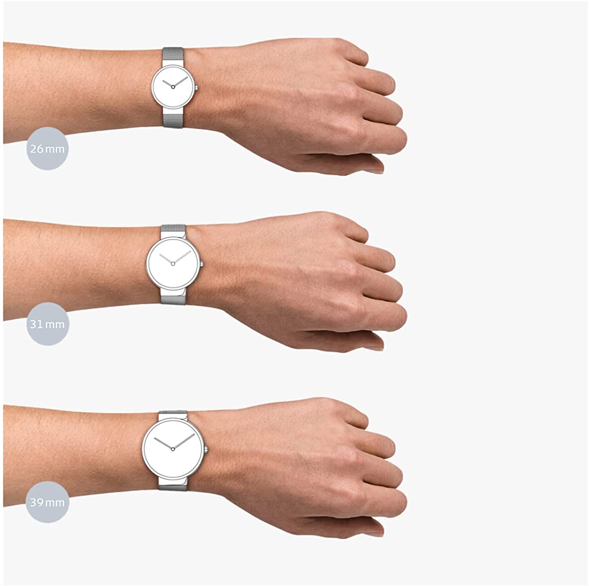 BERING Classic Silver Dial Silver Mesh 34mm Women's Watch | 12034 - 064 | TIME Watches