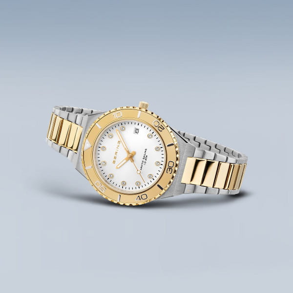 Bering Classic Polished brushed Silver Gold Women s Watch 18936 710