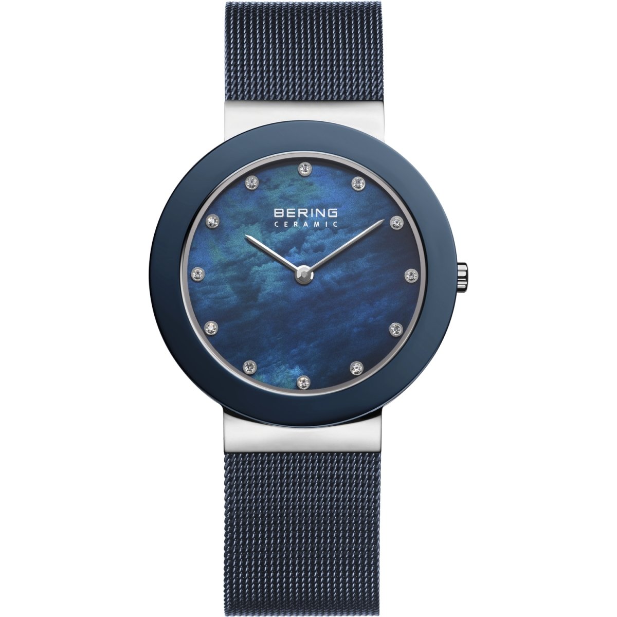 BERING Ceramic Blue Dial Blue Ceramic Bracelet 35mm Women's Watch | 11435 - 387 | TIME Watches