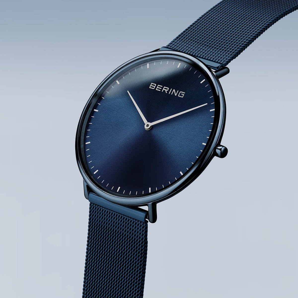 BERING Ultra Slim Polished Blue Unisex Watch - 15739-397 | Time Watch Specialists