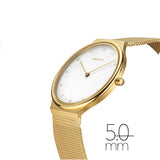 Bering Ultra Slim Polished/brushed Gold Mesh Women's Watch | 18434-334 | Time Watch Specialists