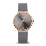 Bering Ultra Slim Polished/brushed Grey Women's Mesh Watch | 18434-369 | Time Watch Specialists