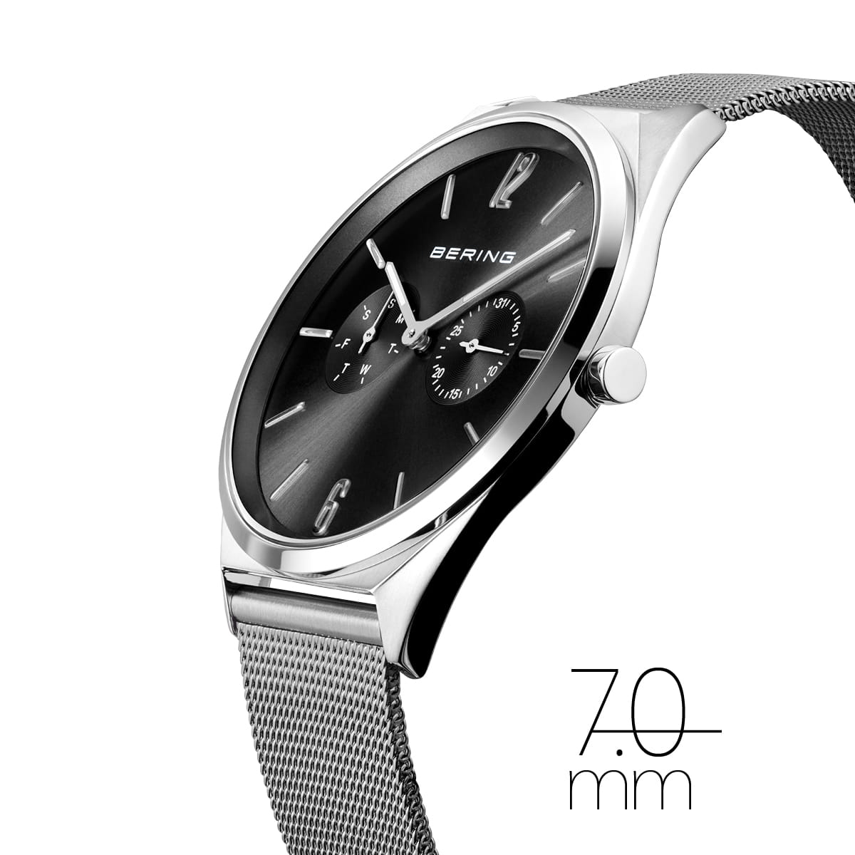 BERING Ultra Slim Polished/Brushed Silver Unisex Watch -17140-002 | Time Watch Specialists